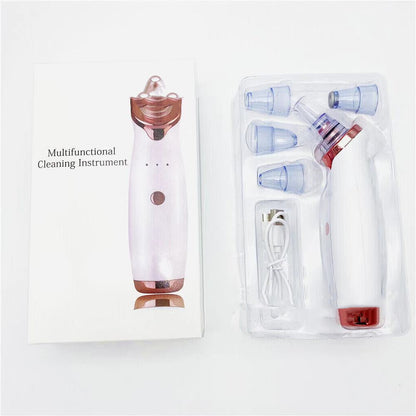 Electric Blackhead Removal Device – Household Pore Cleaner with 5 Suction Heads & USB Charging
