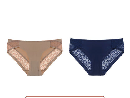 One-Piece Ice Silk & Lace Low-Waist Women’s Underwear – Sexy, Breathable & Comfortable Panties