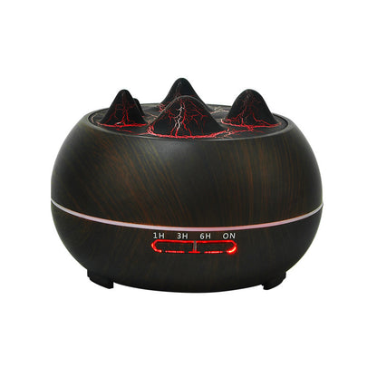 Flame Atmosphere Wood Grain Humidifier – USB Aromatherapy Diffuser with Remote Control & Anion Air Purifier