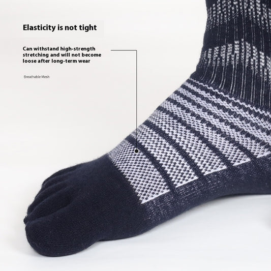 Wool Toe Socks for Men – Thickened Autumn & Winter Mid-Calf Warm Casual Socks
