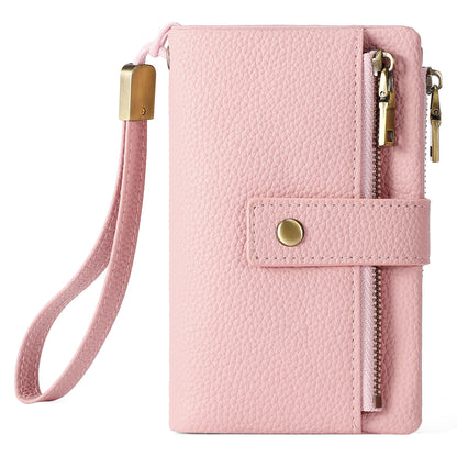 Women's Genuine Leather Wallet – Zipper Clutch Anti-theft Card Swiping Coin Purse