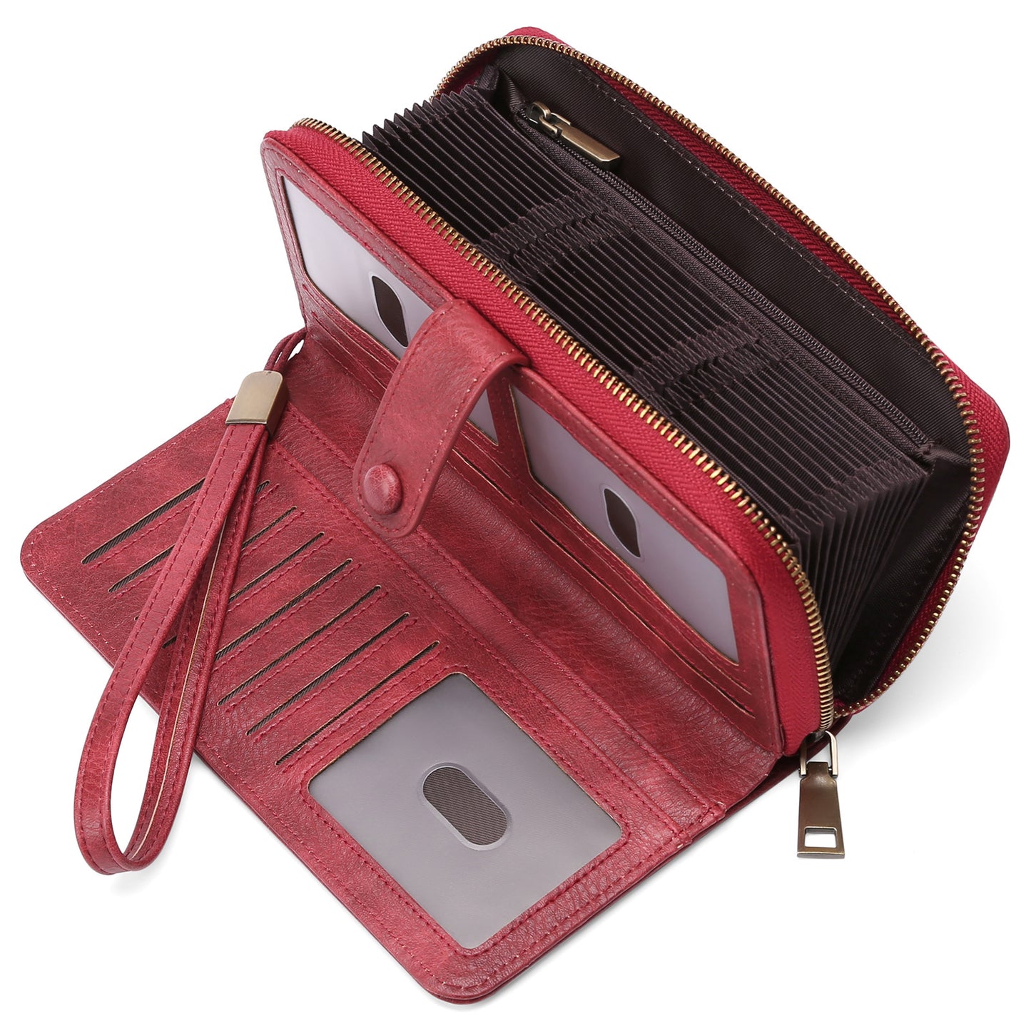 Expanding Card Holder Women’s Long Wallet – PU Leather Passport Bag with Anti-Theft RFID Protection