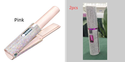 2-in-1 Electric USB Hair Straightening Brush – Wireless Ceramic Comb & Hair Curler