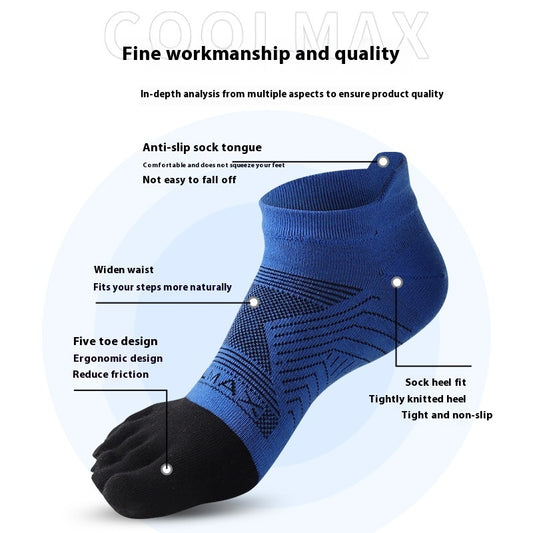 Men’s Sports Marathon Toe Socks – CoolMax Quick-Dry Breathable Running Socks