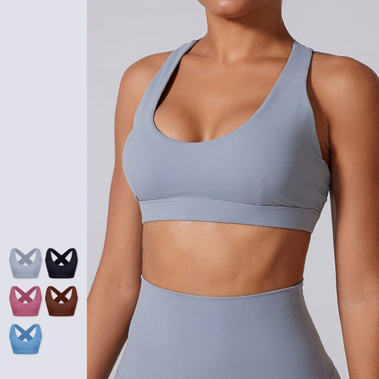 X-Type Hollow-Out Beauty Back Sports Bra – High Elastic Sexy Backless Workout Vest
