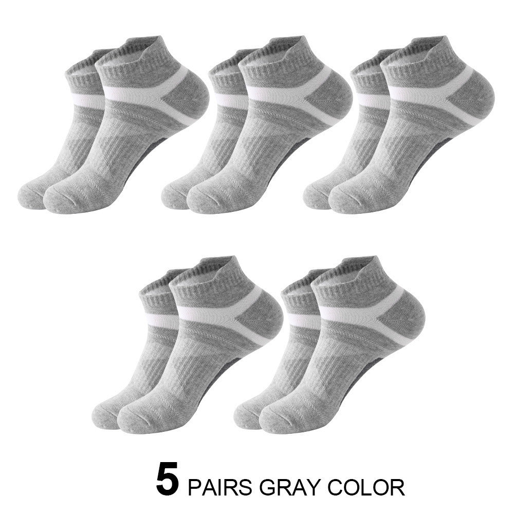 Men’s Summer Thin Cotton Socks – Color Matching Short Tube Non-Slip Sports Wear