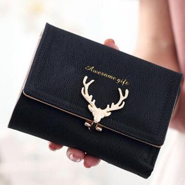 Korean Fashion Frosted Deer Women’s Wallet – PU Leather Multi-Card Coin Purse