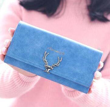 Korean Fashion Frosted Deer Women’s Wallet – PU Leather Multi-Card Coin Purse