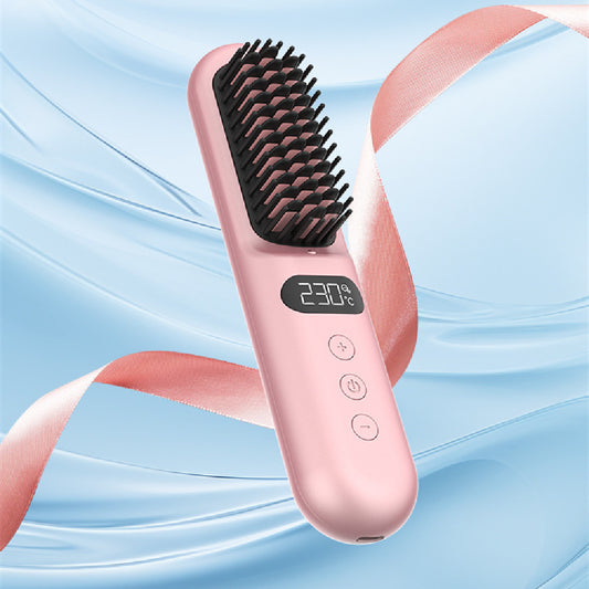 Portable Anion Straight Comb – Wireless Negative Ion Hair Straightener Brush for Students & Office Workers