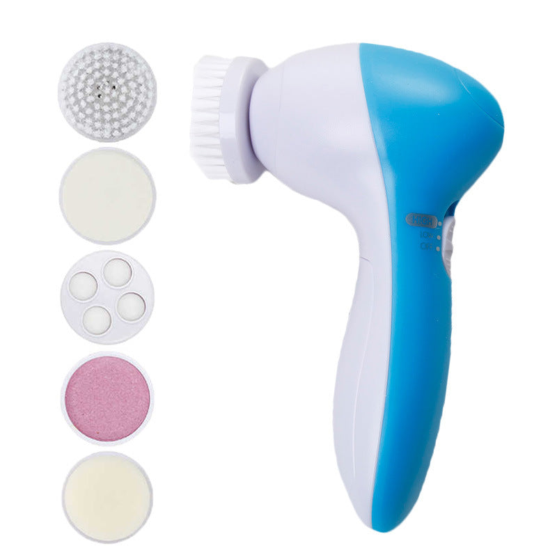 5-in-1 Electric Facial Cleansing Brush – Deep Cleaning, Exfoliation & Face Massager Beauty Instrument