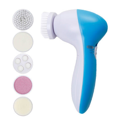 5-in-1 Electric Facial Cleansing Brush – Deep Cleaning, Exfoliation & Face Massager Beauty Instrument