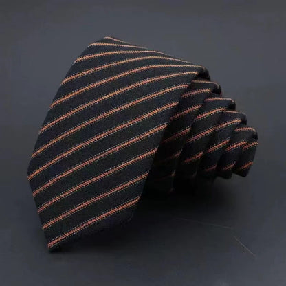 Men’s Business Fashion Tie – Thickened Sanded Fabric Striped & Solid Color Necktie