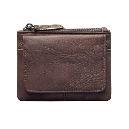 Retro Mini Genuine Leather Wallet – Multifunctional Card Holder & Storage Bag