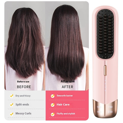 Portable Wireless Hair Straightener & Curler – Dual-Use Splint for Wet & Dry Styling