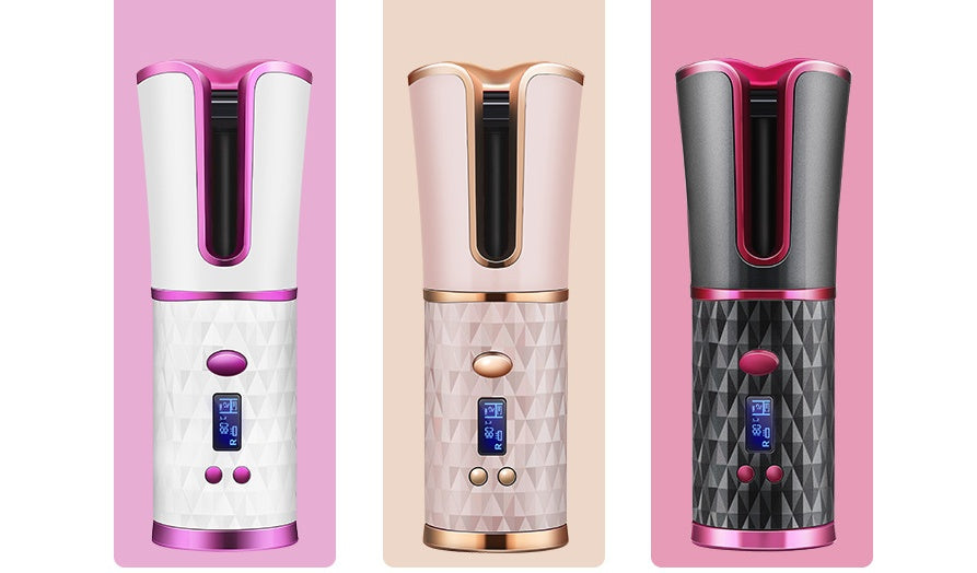 Multifunctional Automatic Wireless Curling Iron – Cordless LCD Hair Curler with Fast Heating & USB Rechargeable Battery