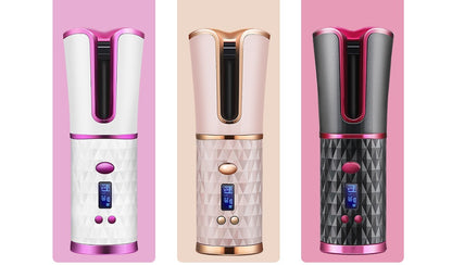 Multifunctional Automatic Wireless Curling Iron – Cordless LCD Hair Curler with Fast Heating & USB Rechargeable Battery