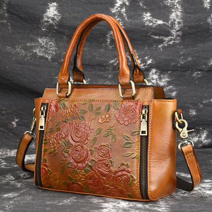 Women’s Genuine Leather Tote Crossbody Handbag – High Quality Top Handle Messenger Shoulder Bag