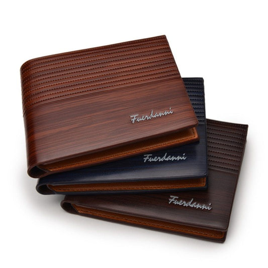 Embossed PU Leather Wallet – Multi-Card Short Wallet with Zipper & Passport Holder