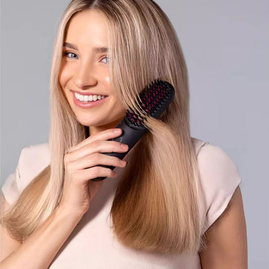 Lite Wireless Straight Comb | Portable Anion Anti-Scald Hair Straightener & Fluffy Styling Brush