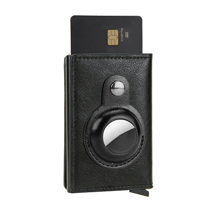 Multifunctional Airtag Wallet – Men’s Short PU Leather Card Holder with RFID & Zipper Pocket