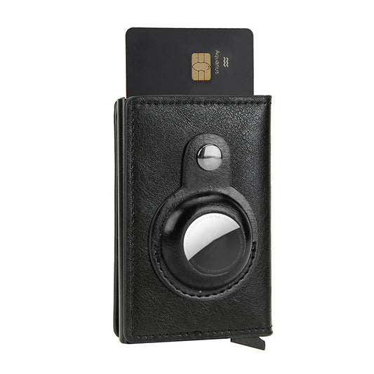 Multifunctional Airtag Wallet – Men’s Short PU Leather Card Holder with RFID & Zipper Pocket