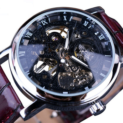 Men’s Mechanical Watch – Luxury Automatic Classic Timepiece with Leather Strap