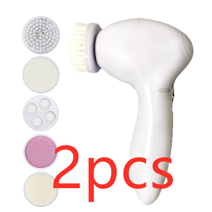 5-in-1 Electric Facial Cleansing Brush – Deep Cleaning, Exfoliation & Face Massager Beauty Instrument