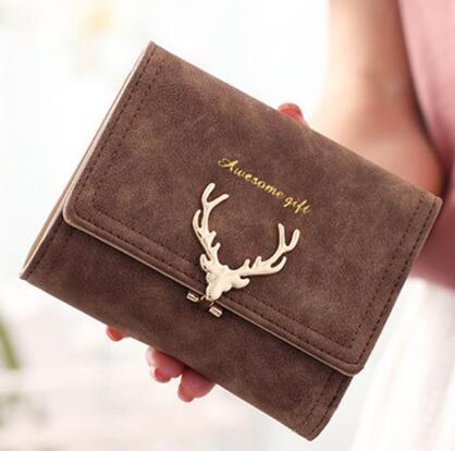 Korean Fashion Frosted Deer Women’s Wallet – PU Leather Multi-Card Coin Purse