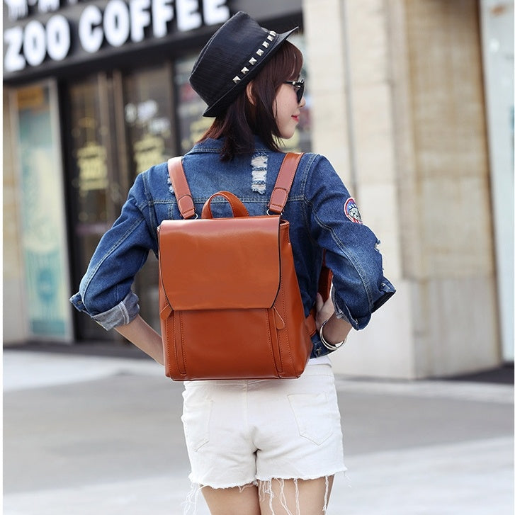 Women’s Genuine Leather Backpack – Multifunction Crossbody Shoulder Bag Laptop Rucksack