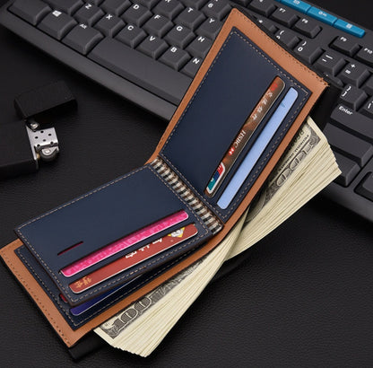 Embossed PU Leather Wallet – Multi-Card Short Wallet with Zipper & Passport Holder