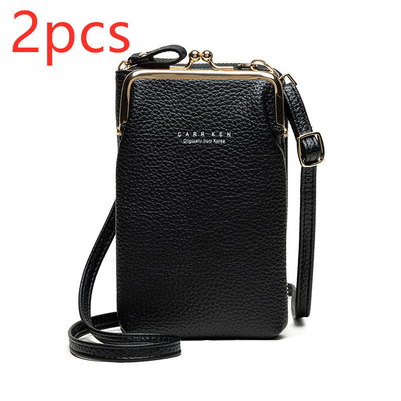 Fashion Lychee Pattern PU Leather Women’s Shoulder Bag – Korean Style Crossbody Handbag