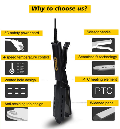 U.S. Standard Steam Hair Straightener – Non-injury Flat Iron Splint for Wet & Dry Hair