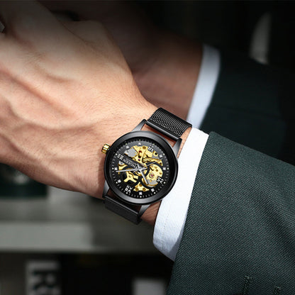 Fashion Luxury Mechanical Watch – Men’s Luminous Waterproof Business Wristwatch with Stainless Steel Band