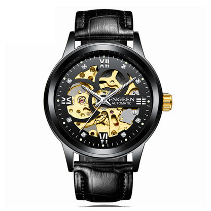 Fashion Luxury Mechanical Watch – Men’s Luminous Waterproof Business Wristwatch with Stainless Steel Band