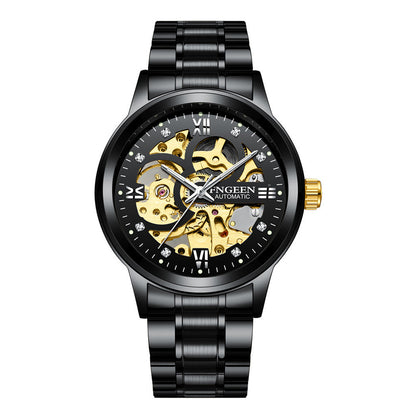 Fashion Luxury Mechanical Watch – Men’s Luminous Waterproof Business Wristwatch with Stainless Steel Band