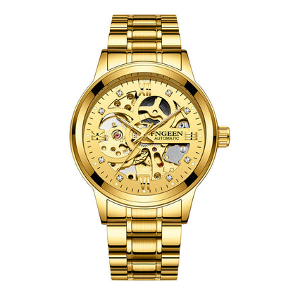 Fashion Luxury Mechanical Watch – Men’s Luminous Waterproof Business Wristwatch with Stainless Steel Band