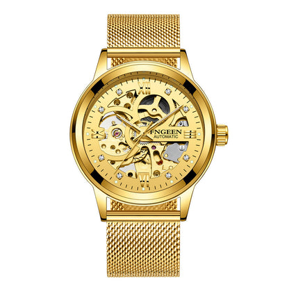 Fashion Luxury Mechanical Watch – Men’s Luminous Waterproof Business Wristwatch with Stainless Steel Band