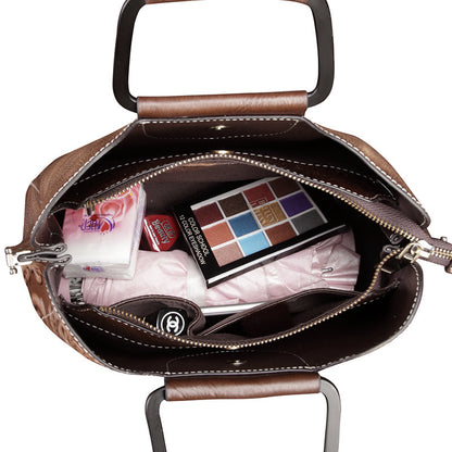 Genuine Leather Handbag – Women’s Fashion Messenger Cowhide Doctor Bag