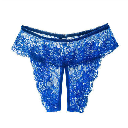 Q Fun Women’s Sexy Lace Open-Crotch Thong – Low-Waist Flirty Lingerie Plus Size