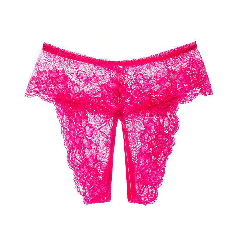Q Fun Women’s Sexy Lace Open-Crotch Thong – Low-Waist Flirty Lingerie Plus Size