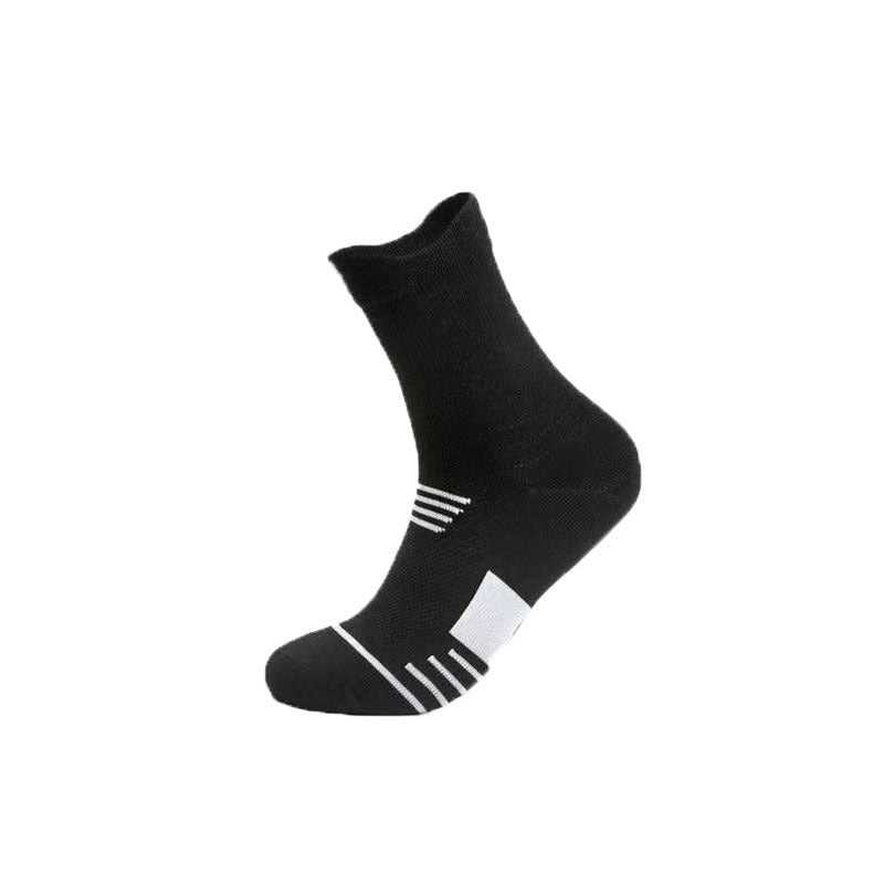 Men’s Thick Towel Bottom Sports Socks – Quick-Dry Mid-Calf & Short Running Socks
