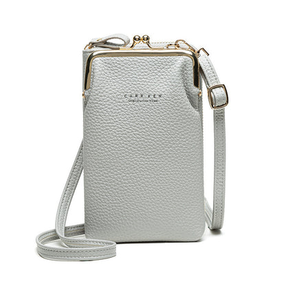 Fashion Lychee Pattern PU Leather Women’s Shoulder Bag – Korean Style Crossbody Handbag