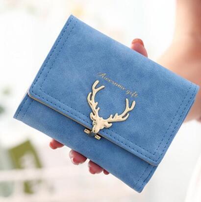 Korean Fashion Frosted Deer Women’s Wallet – PU Leather Multi-Card Coin Purse