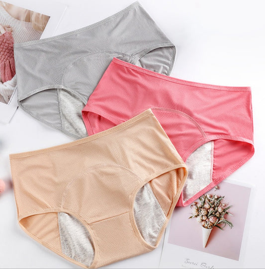 5PCS Women’s Menstrual Underwear – Leak-Proof Absorbent Period Panties, Nylon Comfort Mid-Rise