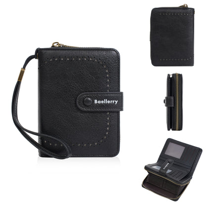 Women’s High-End PU Leather Coin Purse – Fashion Zipper Short Wallet with Card Holder