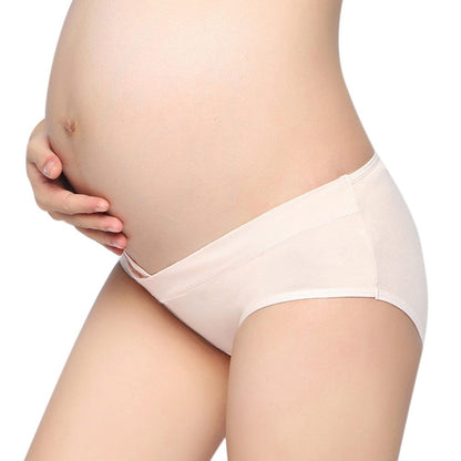 Soft Cotton Maternity Belly Support Panties – Breathable Low-Waist V-Shaped Pregnancy Underwear