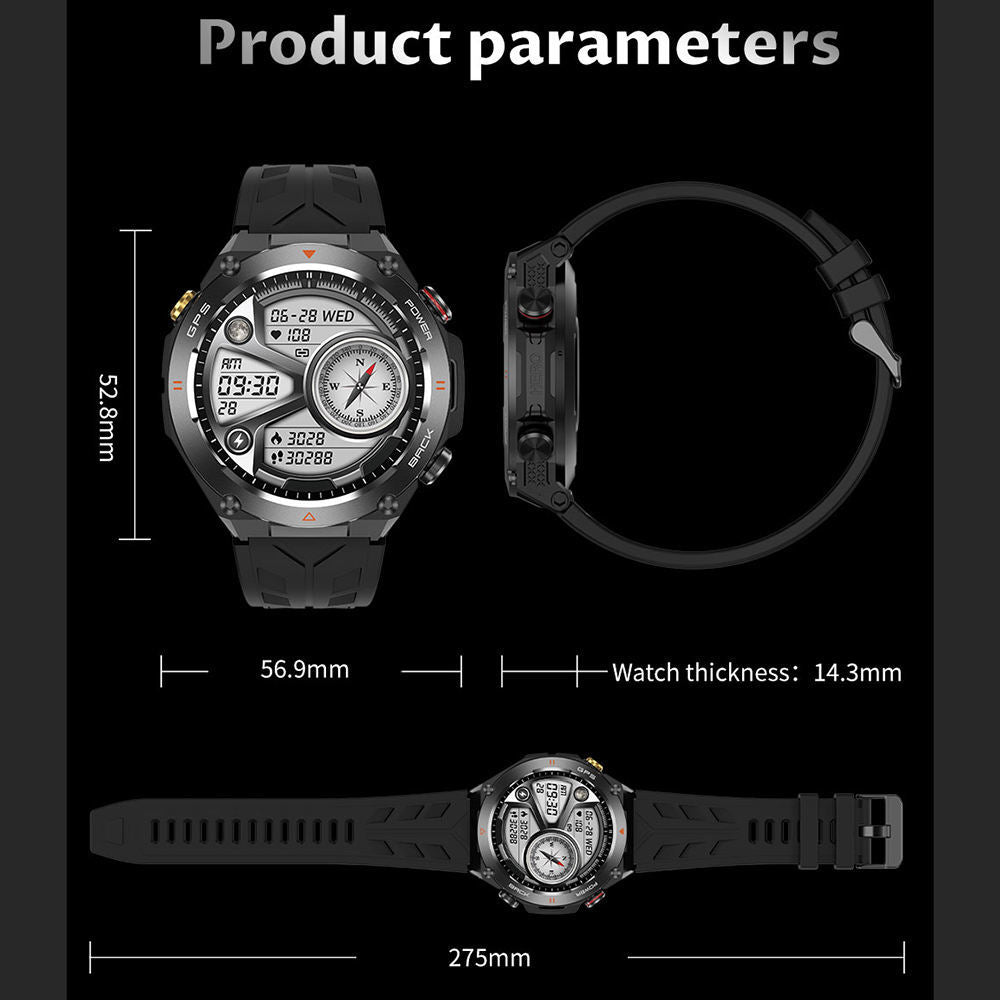 SENBONO GPS Smart Watch for Men – 1.45" HD Screen, Altimeter, Barometer, Compass, AI Voice, Android & iPhone Compatible