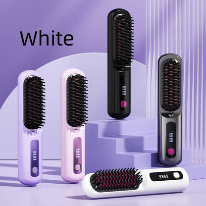 Wireless Anion Portable Straight Comb – Safe Hair Straightener Brush with USB Charging