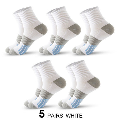 Men’s Middle Tube Cotton Sports Socks – Color Matching Basketball Non-Slip Breathable