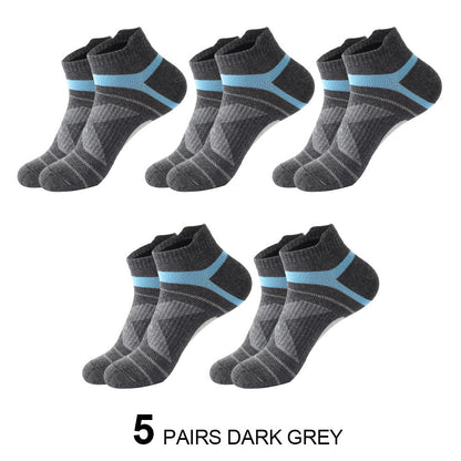 Men’s Summer Thin Cotton Socks – Color Matching Short Tube Non-Slip Sports Wear